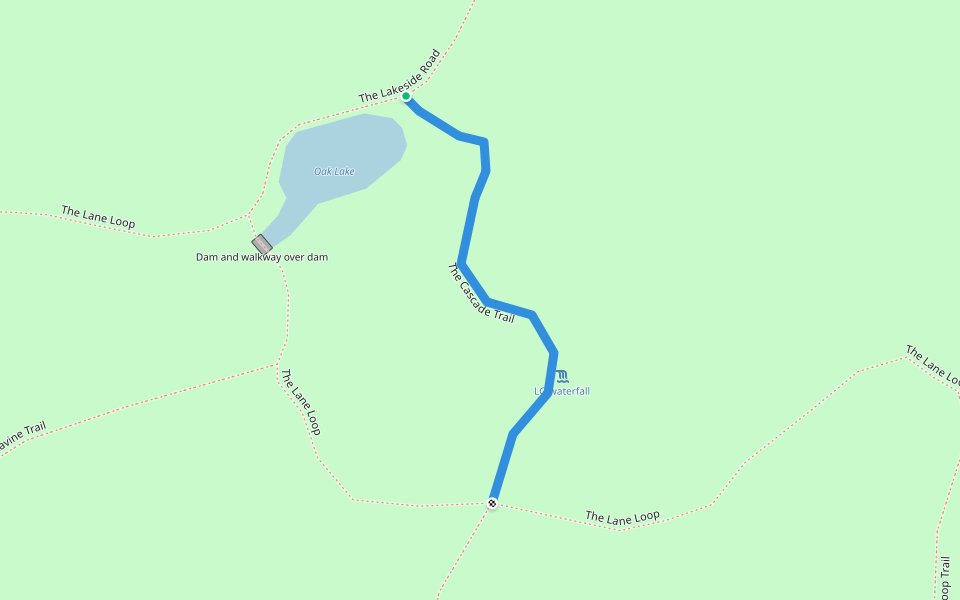 The Cascade Trail walking route map in Poughkeepsie