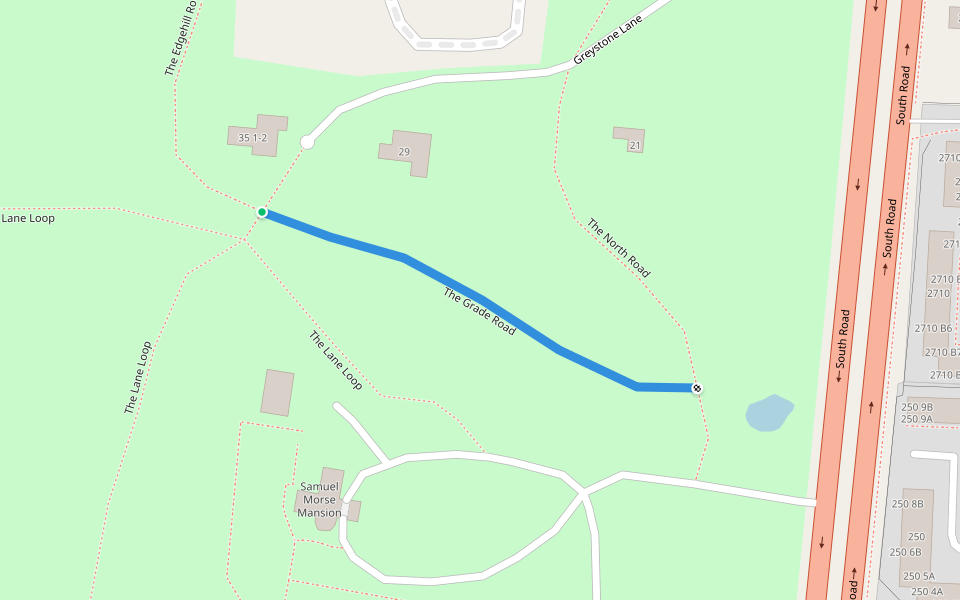 The Grade Road walking route map in Poughkeepsie