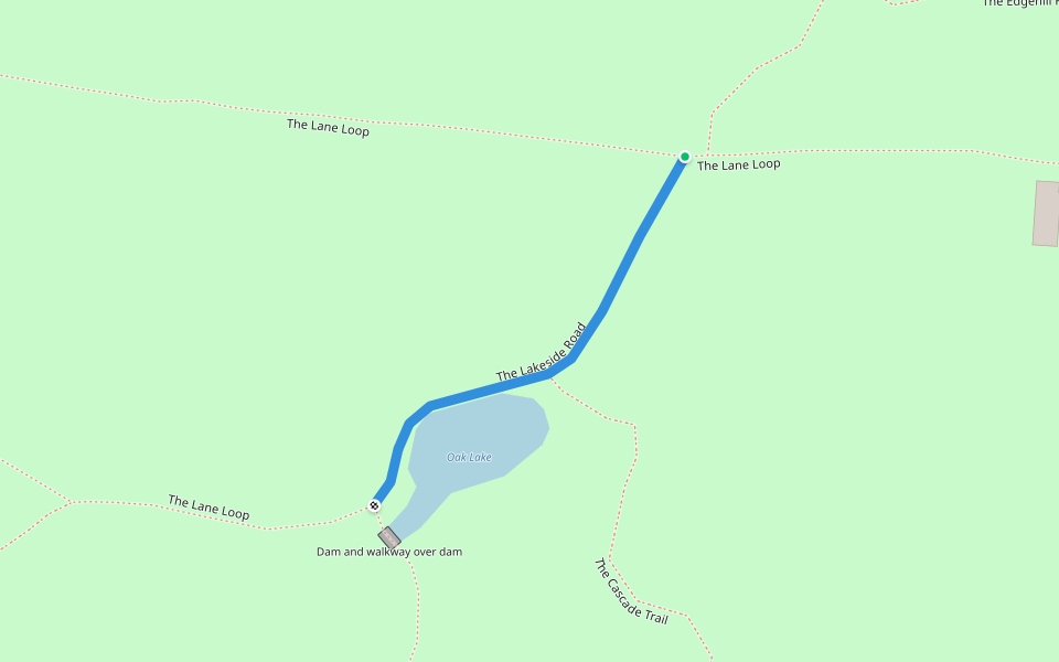 The Lakeside Road walking route map in Poughkeepsie