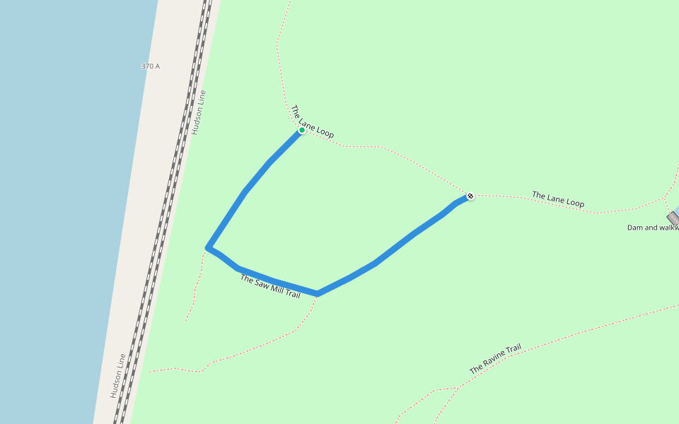 The Saw Mill Trail walking route map in Poughkeepsie