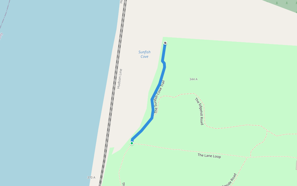 The Sunfish Cove Trail walking route map in Poughkeepsie