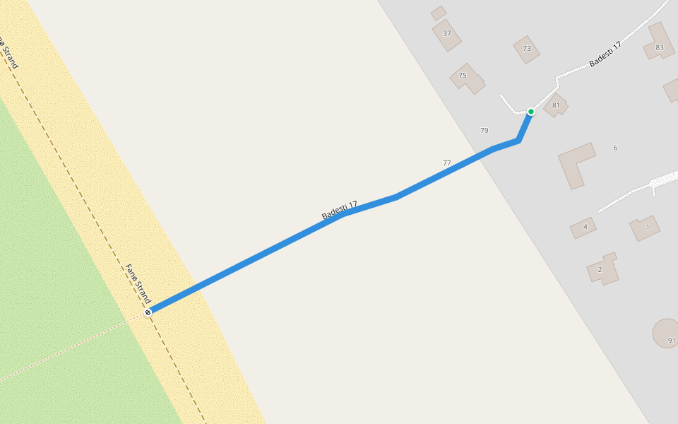 Badesti 17 walking route map in Fanø