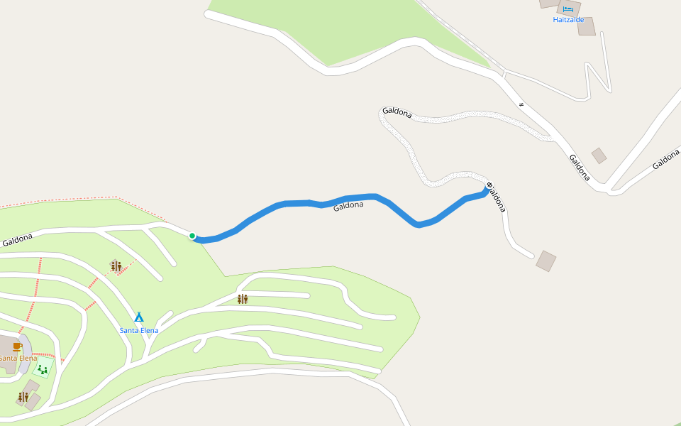 Galdona walking route map in Mutriku