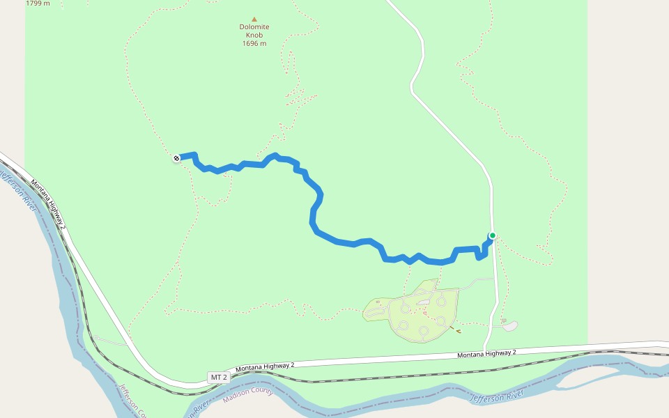 Danmore Gypsum Mine Trail walking route map in Whitehall