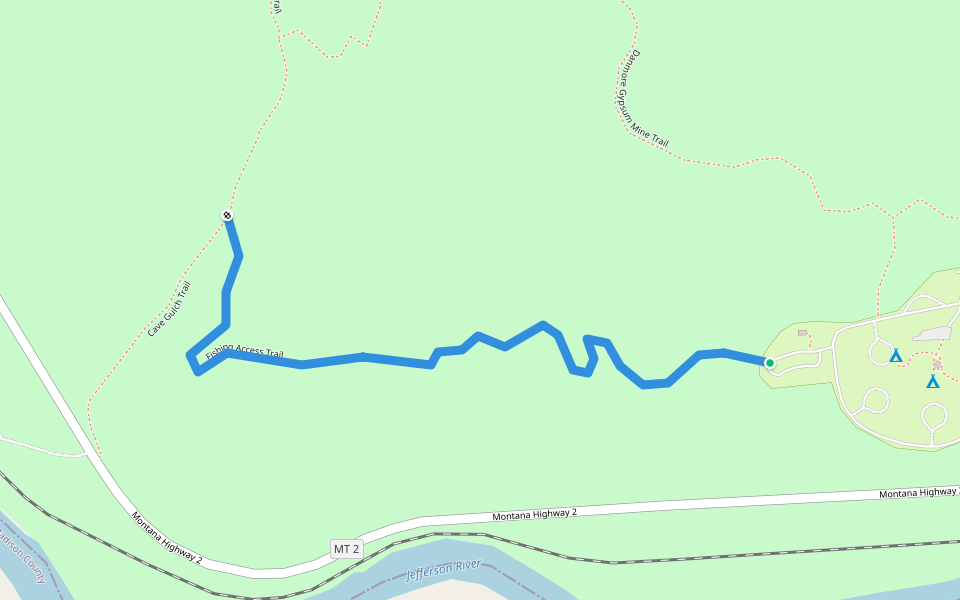 Fishing Access Trail walking route map in Cardwell