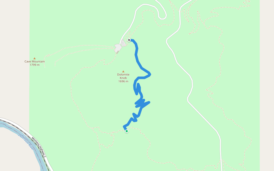 Middle View Trail walking route map in Whitehall