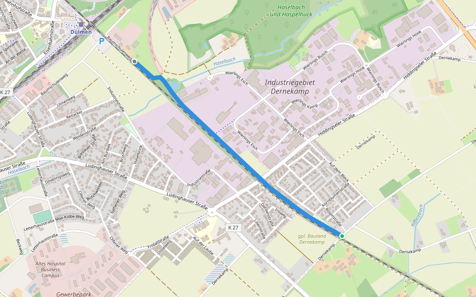 Dernekamp walking route map in Dülmen