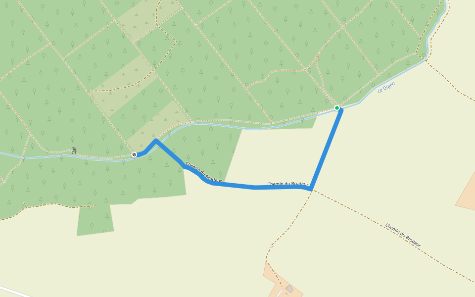 Chemin du Brodeur walking route map in Pibrac