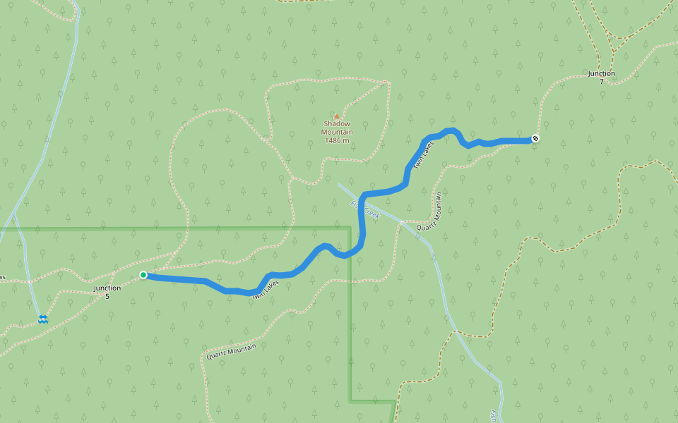 Twin Lakes walking route map in Mead