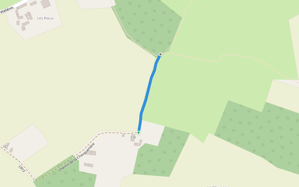 CR13 walking route map in Bonnétable