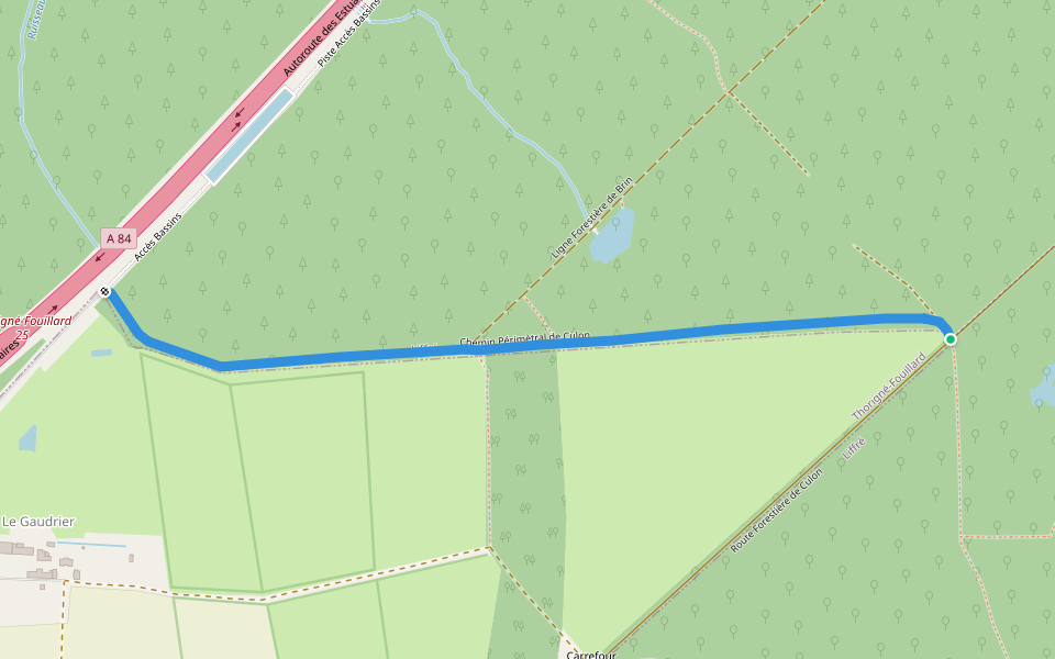 Chemin Périmètral de Culon walking route map in Liffré
