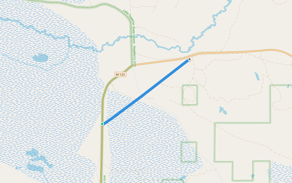 Snowmobile Route-45 walking route map in Paradise