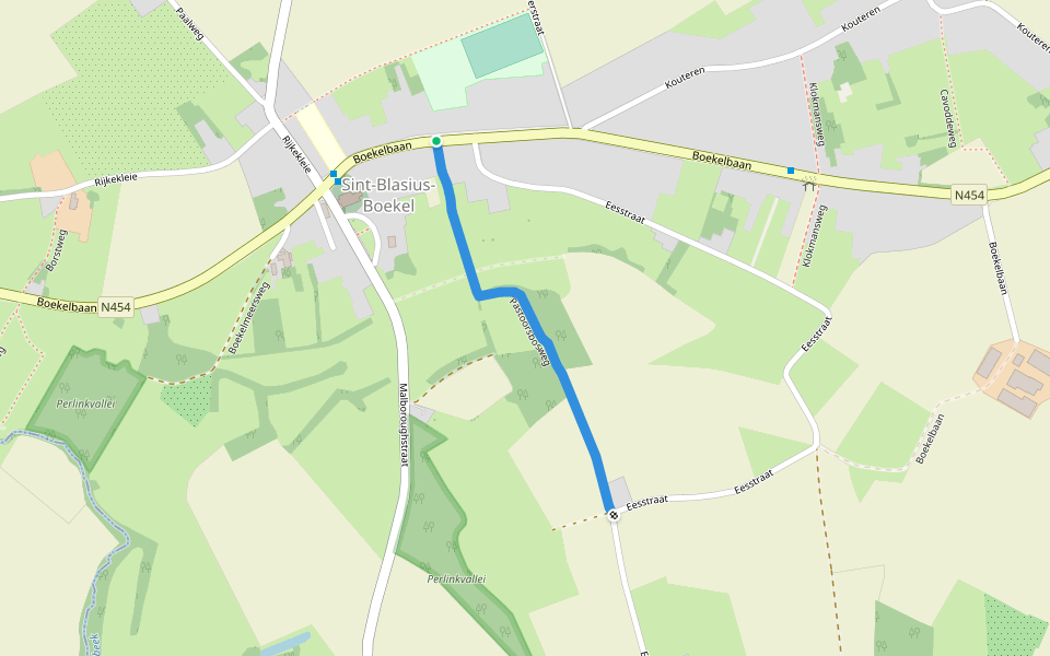 Pastoorsbosweg walking route map in Zwalm