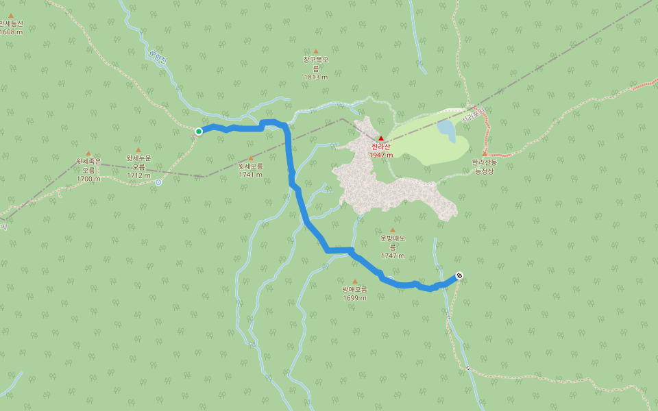 윗세-남벽분기점 코스(Donaeko Course 1:00)