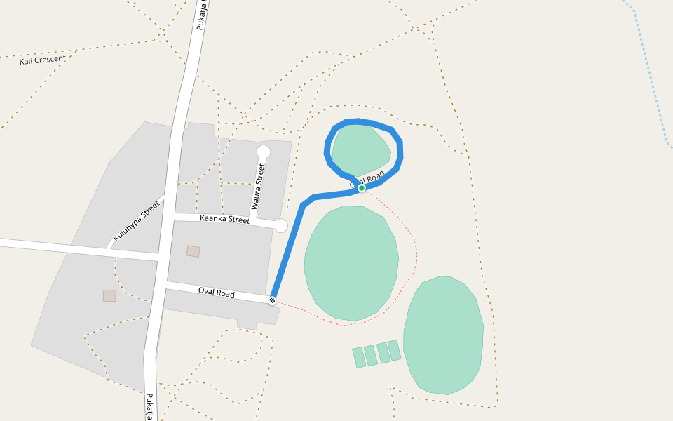 Oval Road walking route map in Pukatja