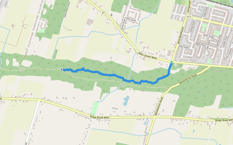 Adam Dopko Trail walking route map in Grimsby