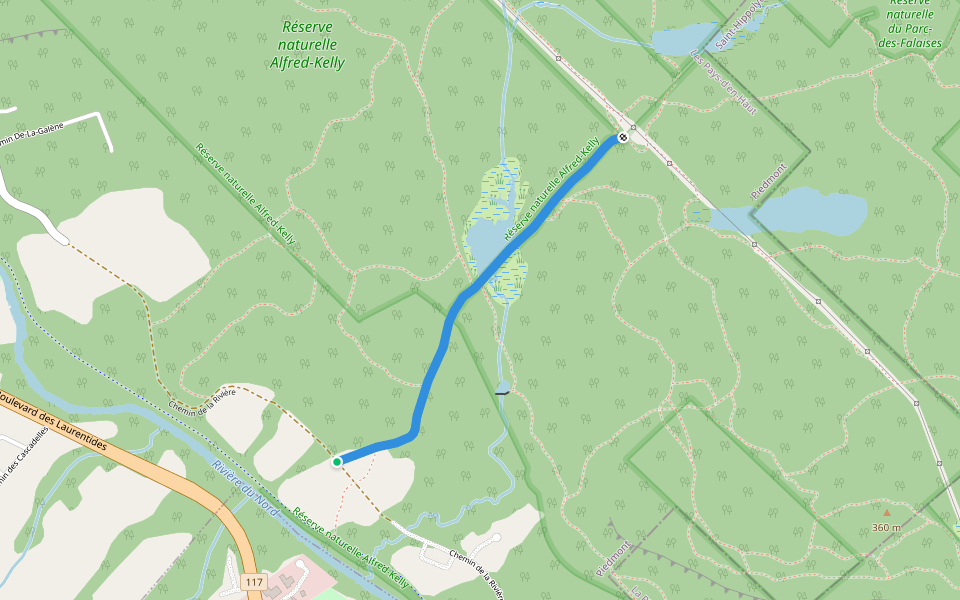Rang 7 walking route map in Piedmont