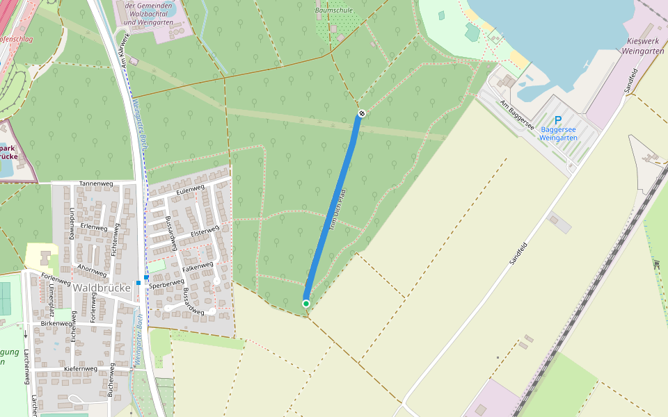 Trim Dich Pfad walking route map in Weingarten (Baden)