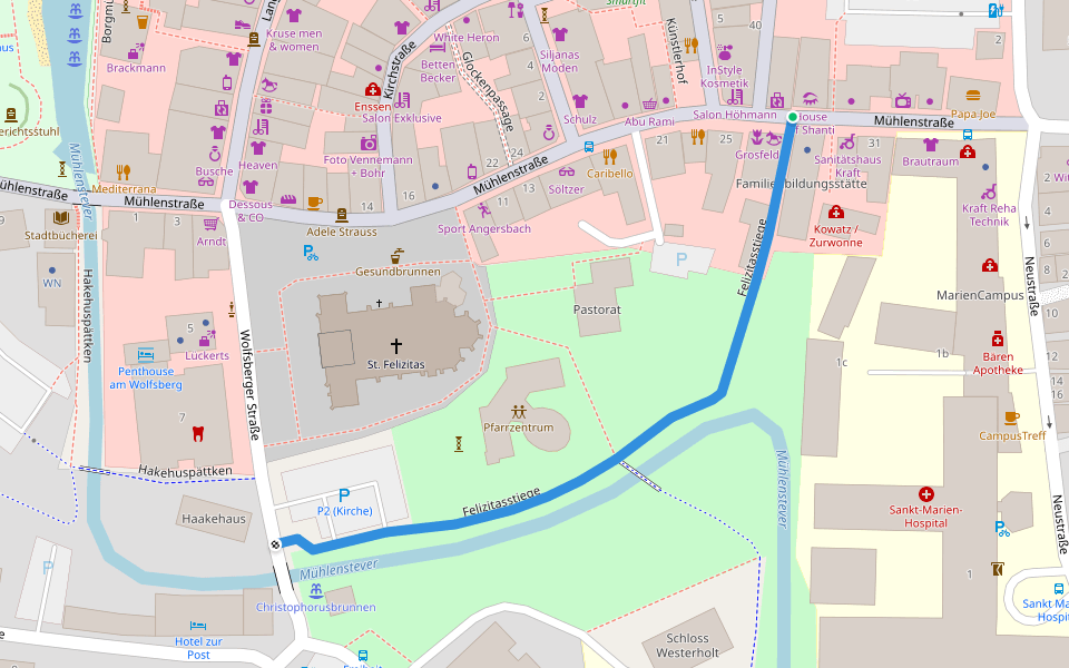 Felizitasstiege walking route map in Lüdinghausen