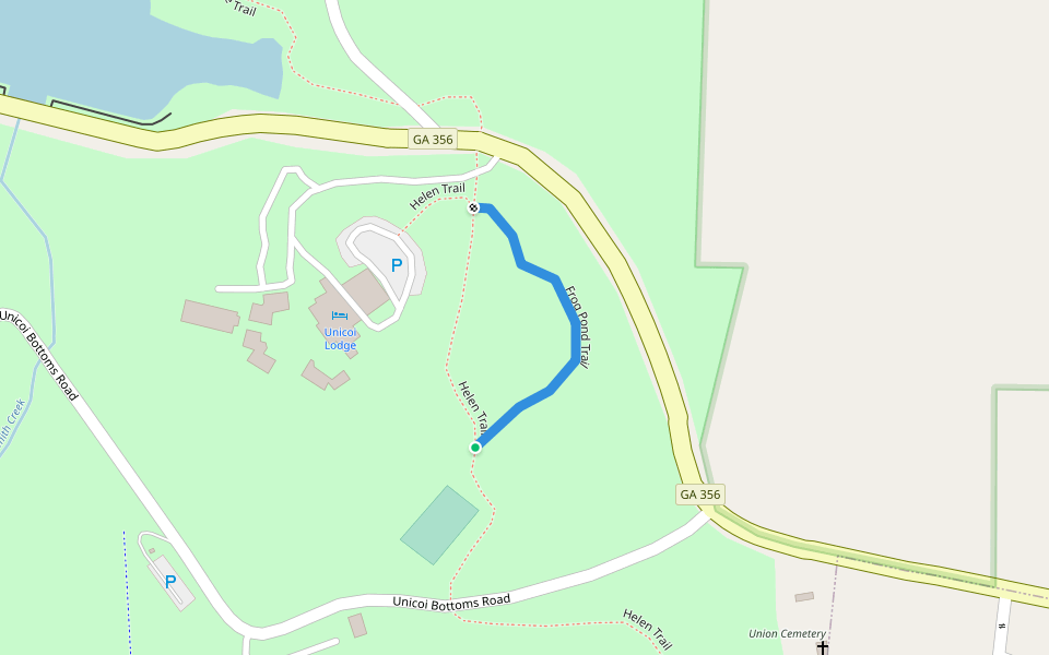 Frog Pond Trail walking route map in Sautee Nacoochee