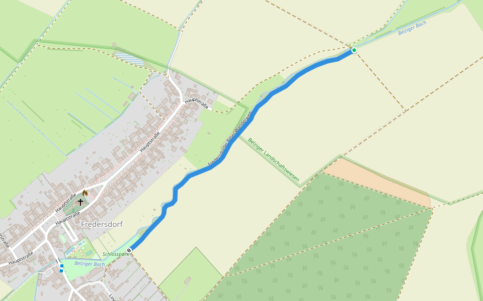Fredersdorfer Biber Wanderweg walking route map in Bad Belzig