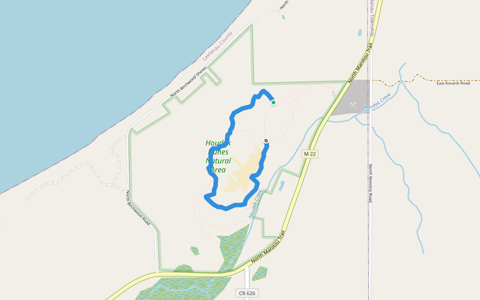 Forest Trail walking route map in Leland