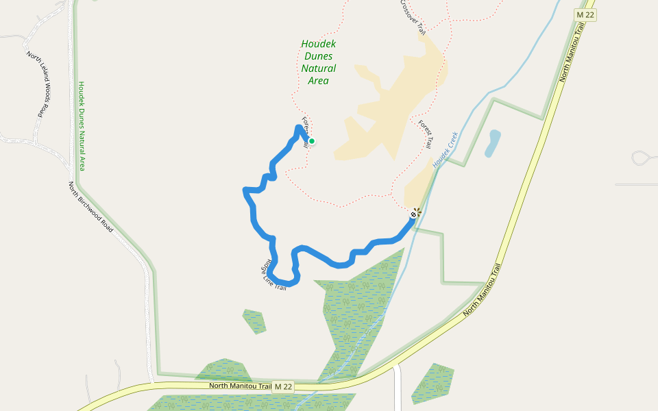 Ridge Line Trail walking route map in Leland