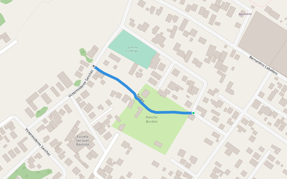 Tambo walking route map in Areguá