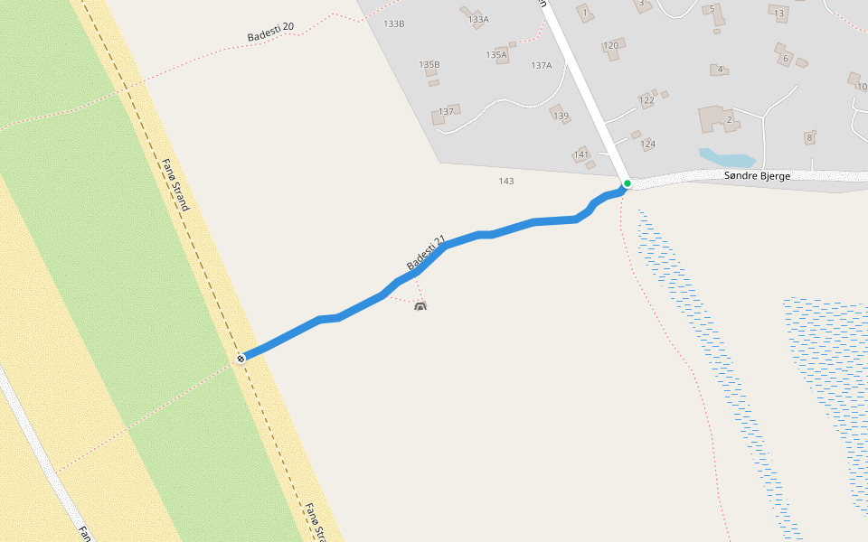 Badesti 21 walking route map in Fanø