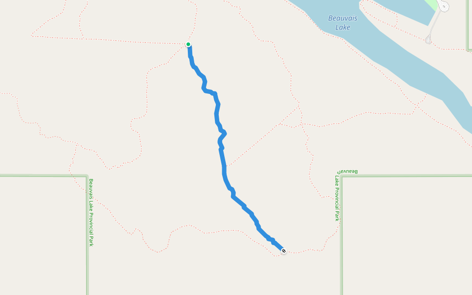 Christy Mines Trail (snowshoe) walking route map in Beaver Mines