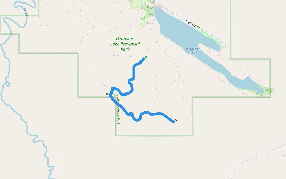 Mt. Albert (snowshoe) walking route map in Beaver Mines