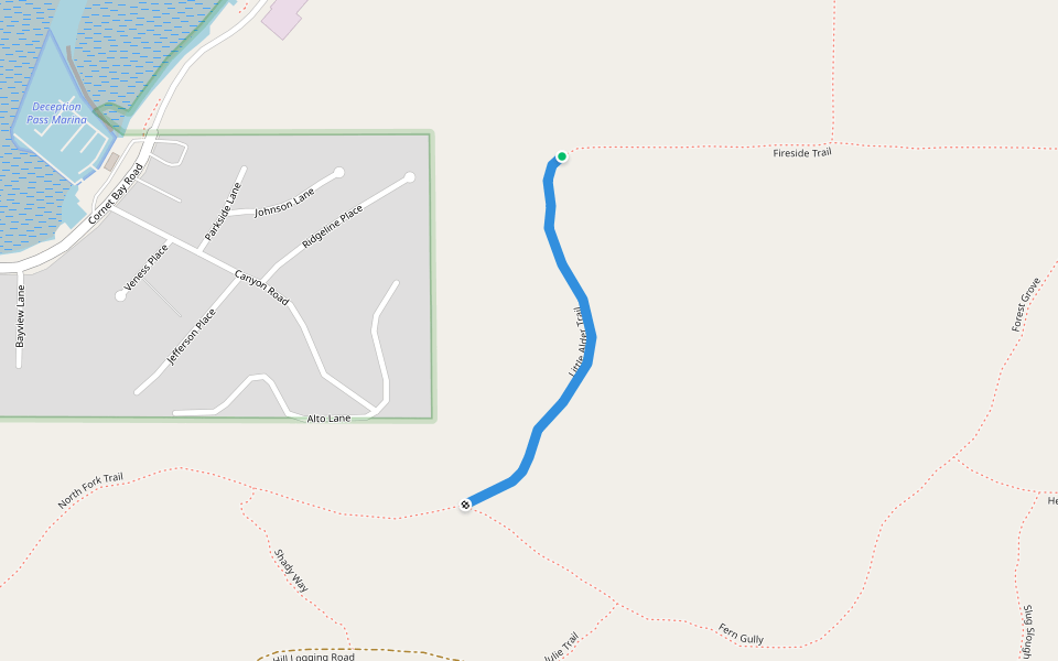 Little Alder Trail walking route map in Oak Harbor