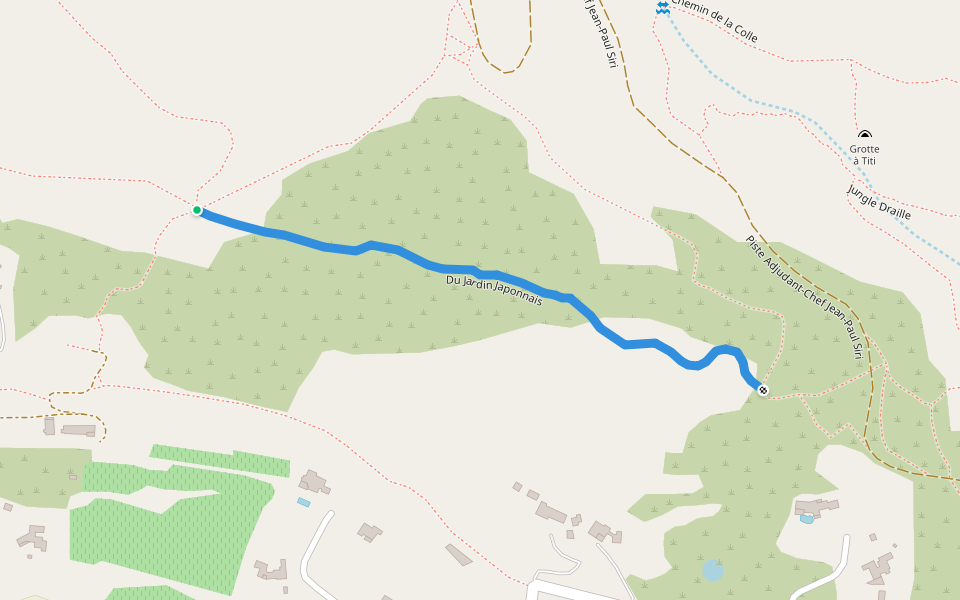 Du Jardin Japonnais walking route map in Sanary-sur-Mer