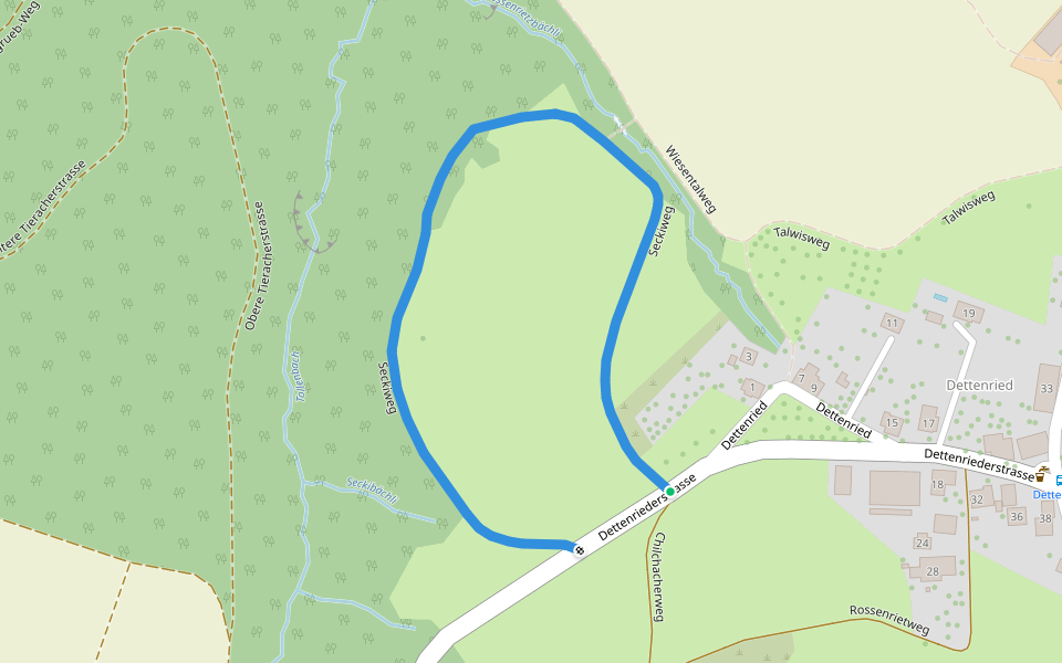Seckiweg walking route map in Weisslingen