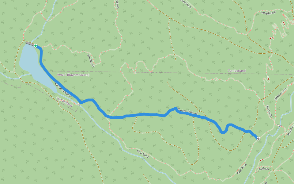 Bucket of Blood walking route map in Courtenay