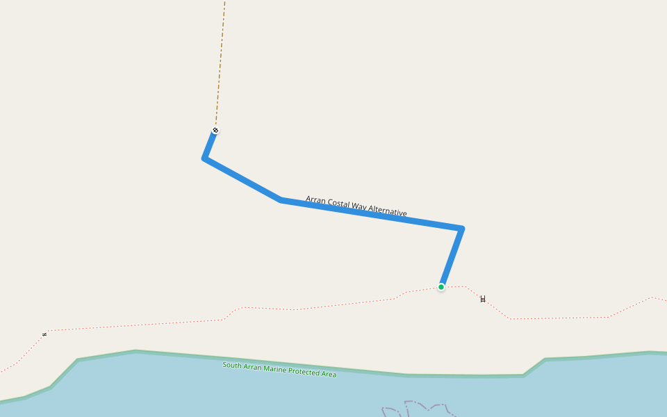 Arran Costal Way Alternative walking route map in Shannochie