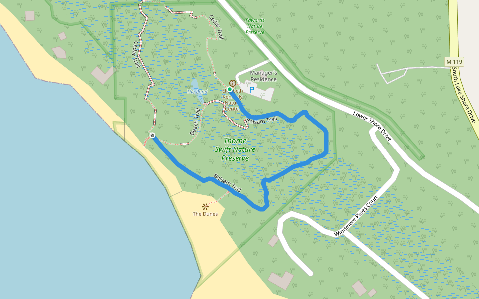 Balsam Trail walking route map in Harbor Springs