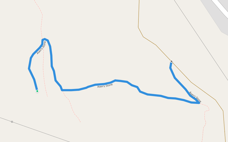 Asen's Stone walking route map in Krichim