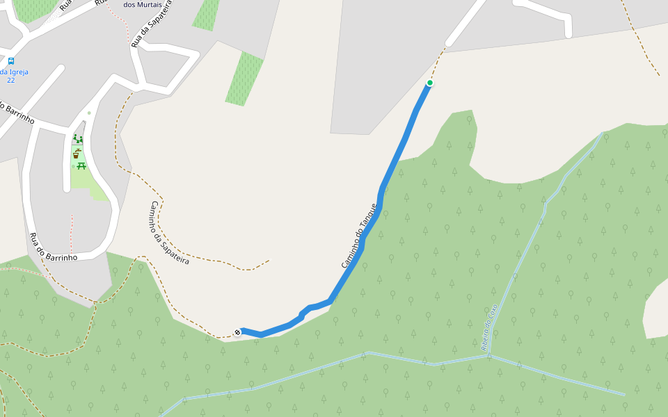 Caminho do Tanque walking route map in Mafra