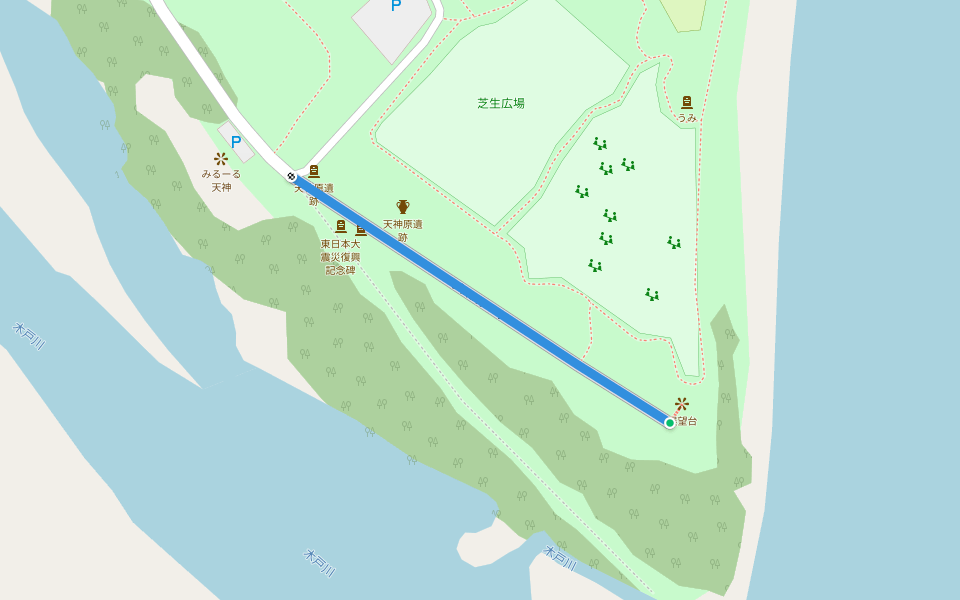 プロムナード walking route map in Naraha