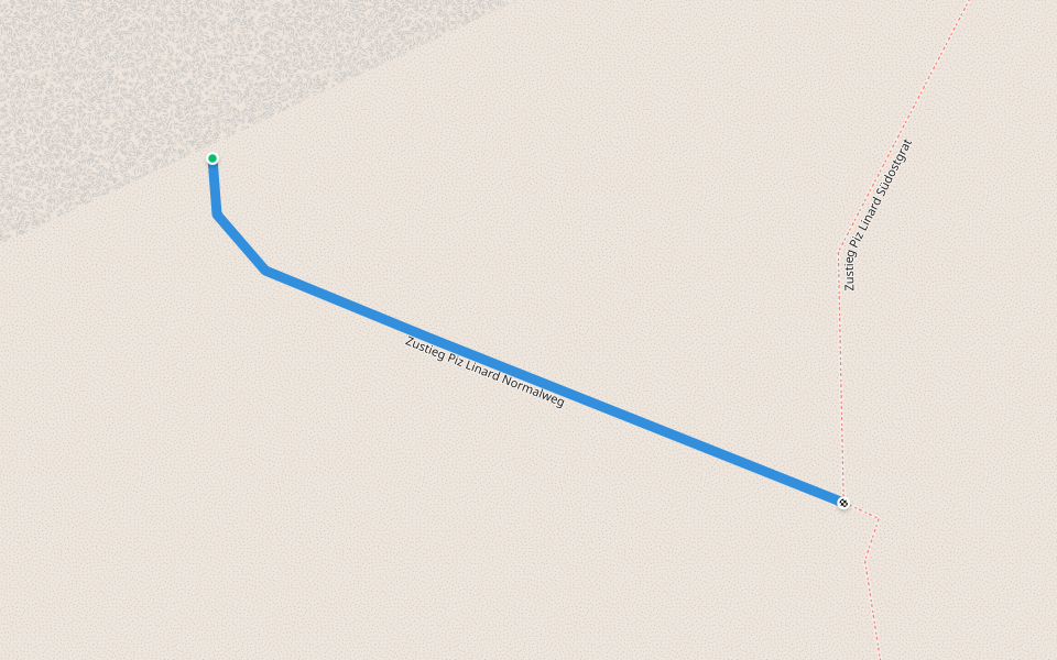 Zustieg Piz Linard Normalweg walking route map in Zernez