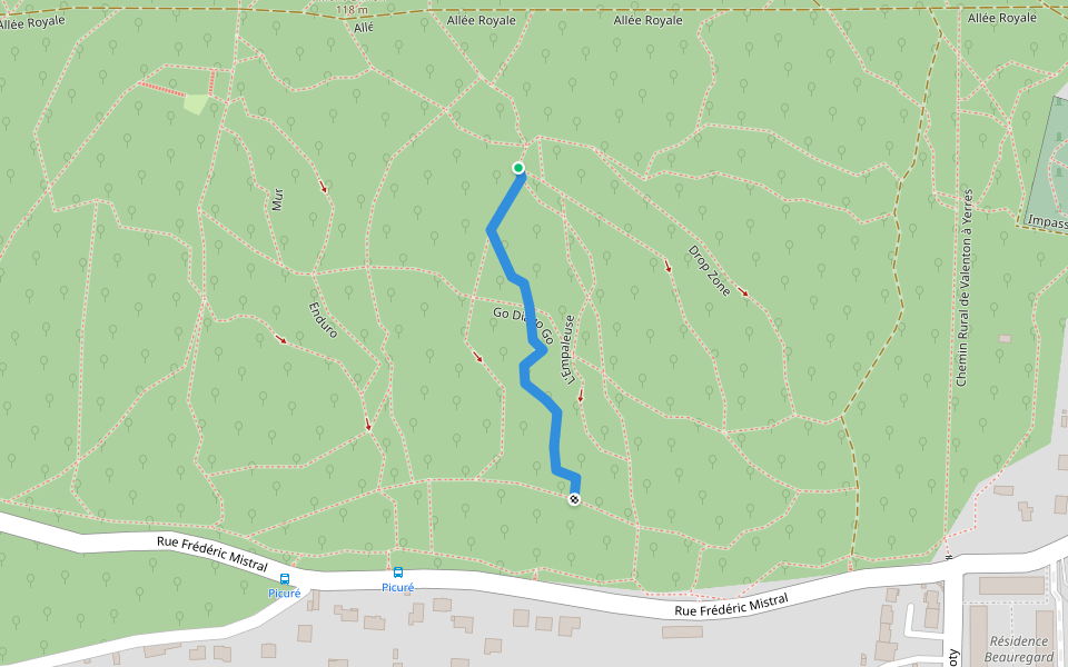 Virage relevé walking route map in Yerres
