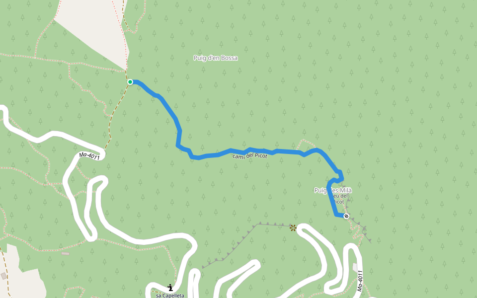 camí del Picot walking route map in Felanitx