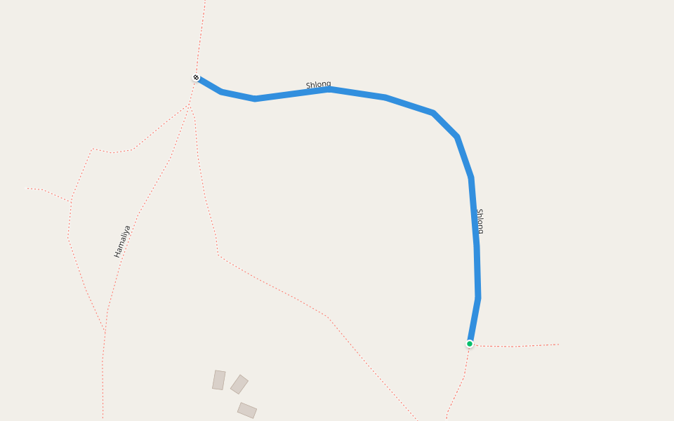 Shlong walking route map in Middlefield