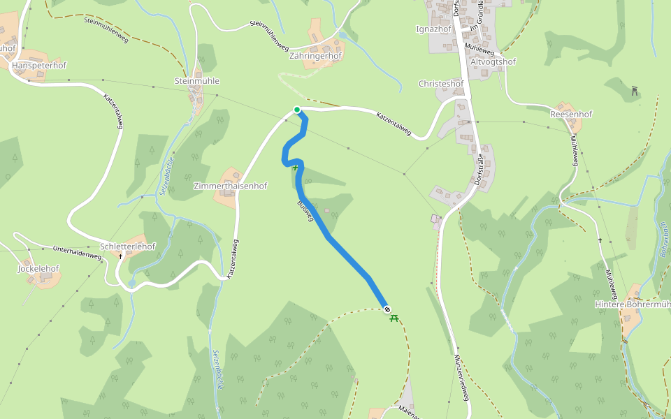 Bußweg walking route map in Horben