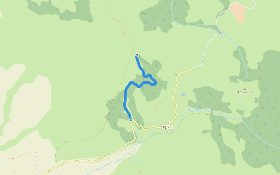 Traseu Ditrău walking route map in Ditrău