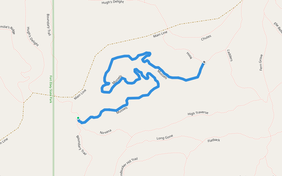 Mussels walking route map in Coupeville