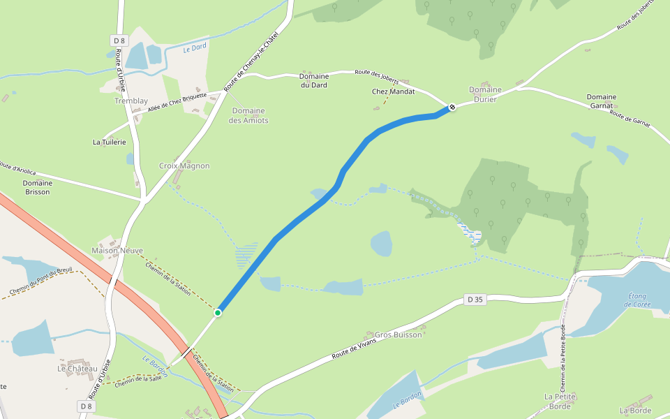 Chemin de la Croix Magnon walking route map in La Pacaudière