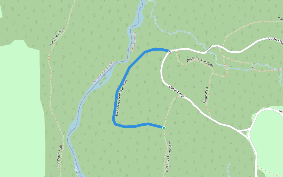 Tuckahoe Creekside Walk walking route map in Queen Anne