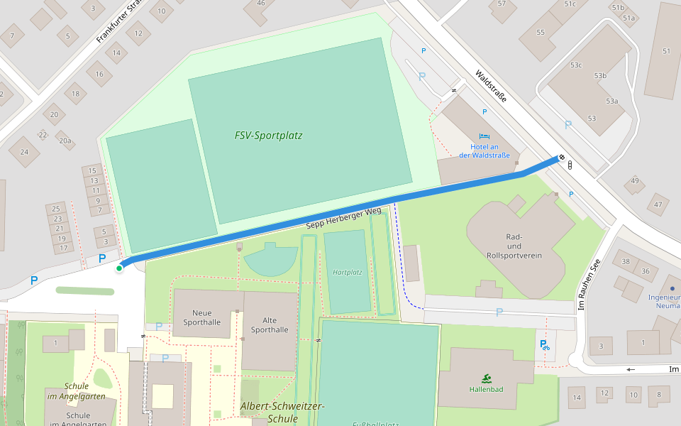Sepp Herberger Weg walking route map in Groß-Zimmern